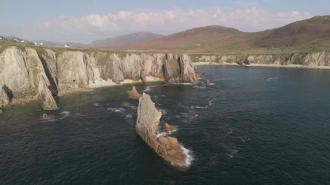 Atlantic cliffs from above Stock-Footage 309057750