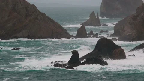 Atlantic cliffs after storm Video stock 197068558