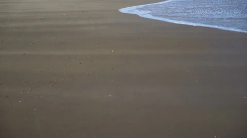 Atlantic Coast Strong Wind Sweeping the Sand to the Ocean, Argentina. Stock Footage 194649490