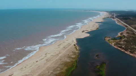 Atlantic Coastal Paradise Drone View of Atlantic ocean Beach Stock Footage 337496162