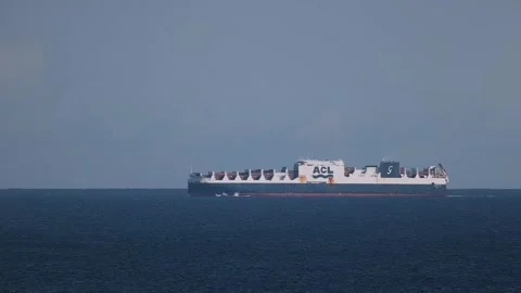 Atlantic Container Line's multipurpose RORO/Containership Atlantic Sun Stock Footage 342998969