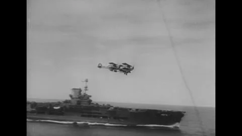 ATLANTIC OCEAN - 1941 - British Naval forces sinking the German battleship Stock Footage 341423064