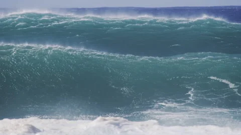 Atlantic Ocean, 27 July 2013: A big wave that breaks  Stock Footage 144982853