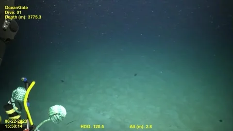 ATLANTIC OCEAN - 9.17.2024 - The tail cone of the Titan submersible is found on Stockbeeldmateriaal 296761222