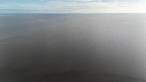 Atlantic Ocean and Distant Islands. Stock Photos