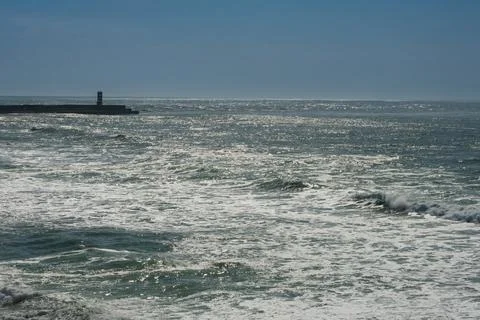 Atlantic Ocean and a lighthouse Stock Photos