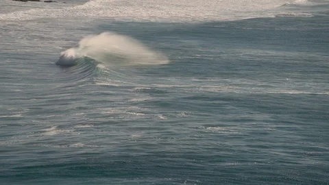 Atlantic Ocean with big waves, El Cotillo, Fuerteventura, Spain Stock Footage 102288756