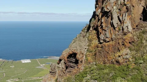 Atlantic Ocean Cliffs Green Shore Tenerife Spain Stock Footage 104406130