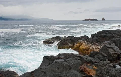 The Atlantic ocean on a cloudy day Foto stock