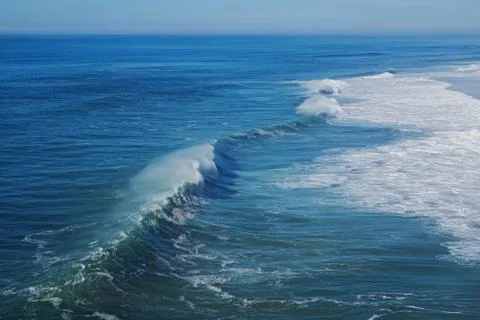 Atlantic ocean coast with big waves Stock Photos