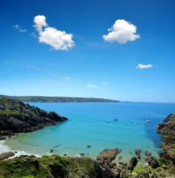 Atlantic Ocean coast at Pointe du Raz Stock-Fotos