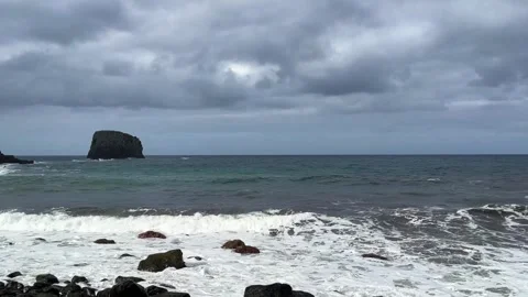 Atlantic Ocean coastal waves, sound of waves, wind, natural sound of the sea Stock Footage 314327771