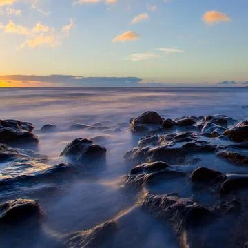 Atlantic Ocean at dusk Stock Photos