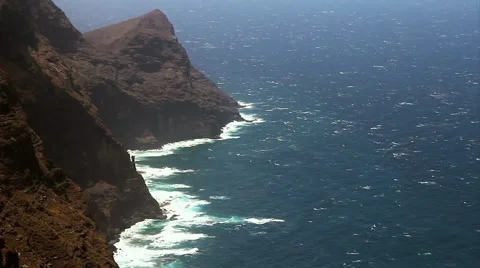 Atlantic ocean in full HD. Rocks and Cliffs of Gran Canaria. Stock-Footage 58802871