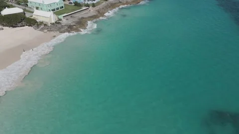 Atlantic ocean to John Smiths Bay Drone Footage of Bermuda Stock Footage 313843102