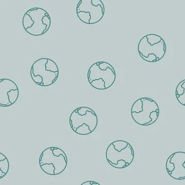 Atlantic ocean map line seamless pattern Stock Illustration