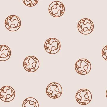 Atlantic ocean map line vector seamless pattern Illustrazione stock