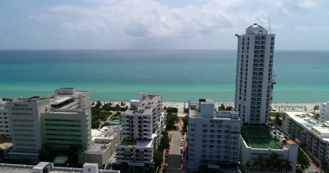 The Atlantic Ocean on Miami Beach Stock Footage 155435872