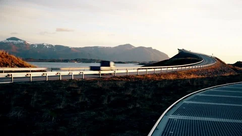 Atlantic Ocean Road in Norway Stock Footage 76804052
