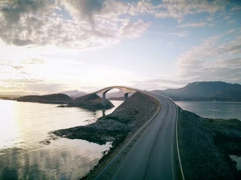 Atlantic Ocean Road in Norway Stock Footage 76804580