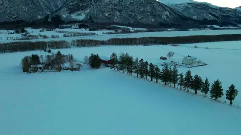 Atlantic Ocean Road in Winter Snowy Norwegian Coastal Landscape Footage Stock Footage 315741307