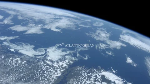 The Atlantic ocean seen from space - Some elements furnished by NASA Stock Footage 106487002