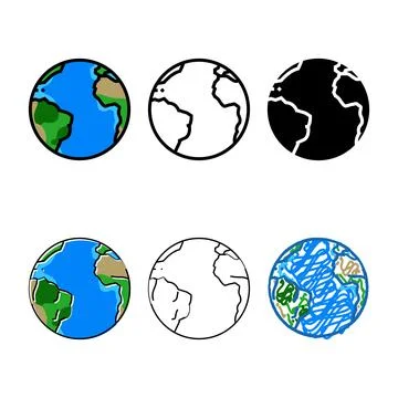 Atlantic ocean series map color icon vector Stock Illustration