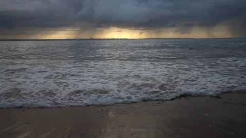 Atlantic ocean stormy cloud seascape Stock Footage 77466995