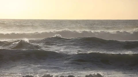 Atlantic ocean stormy cloud seascape Video stock 77468820