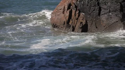 Atlantic ocean stormy cloud seascape, Algarve, Portugal Stock-Footage 78417559