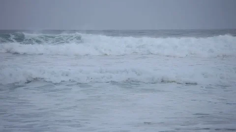 Atlantic ocean summer scenic view. Ocean wave close up video 스톡 동영상 77465605