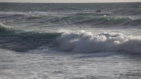 Atlantic ocean summer scenic view. Ocean wave close up video 스톡 동영상 77465624
