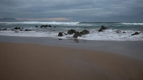 Atlantic Ocean Summer Scenic View. Ocean Wave Close Up Video Stock Footage 87649909
