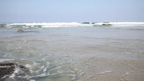 Atlantic ocean summer scenic view. Ocean wave close up video Stock Footage 87657892