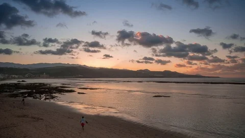 Atlantic Ocean Sunset, Gran Canaria Stock Footage 70764787