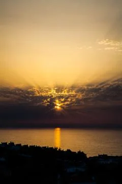 Atlantic ocean sunset Stock Photos