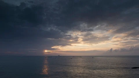 Atlantic Ocean Sunset Time-Lapse Stock Footage 96228571