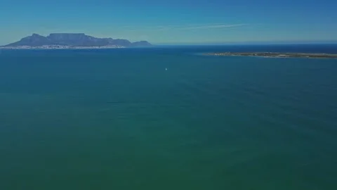 Atlantic Ocean with Table Mountain in background, Cape Town Stock Footage 295993988