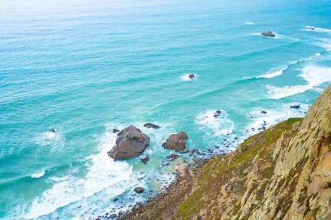 Atlantic ocean view with clif Foto stock