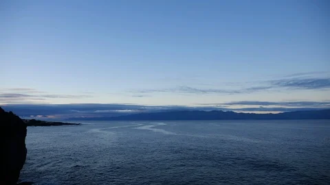 Atlantic Ocean view with S Jorge Island in the background Azores Stock Footage 116463742
