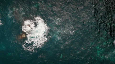 Atlantic ocean water texture with foam and ripples Stock Footage 340070346