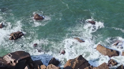 Atlantic Ocean wave splash on the rock. Stock Footage 210833650