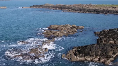 Atlantic ocean waves breaking Portrush Northern Ireland Stock-Footage 304669082