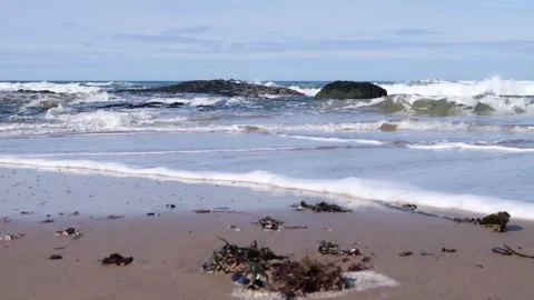Atlantic Ocean Waves Runkerry Beach Portballintrae Video stock 304992289
