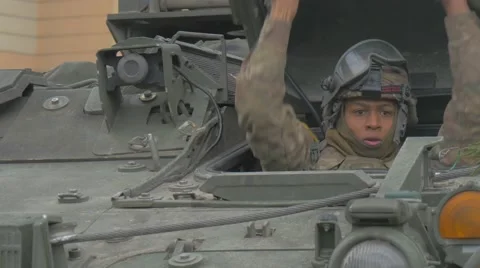 Atlantic Resolve Operation Poland Multinational Training Afro-American Soldier Stock Footage 61197241