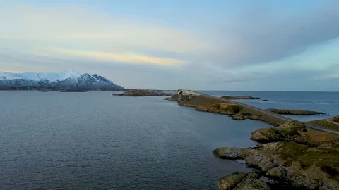 Atlantic road drone Stock Footage 84793298