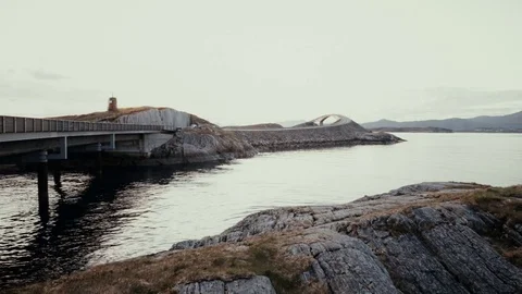 Atlantic Road in Norway Stock Footage 76804335