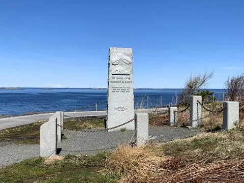 Atlantic Road walking path memory monument in Norway outside of Molde 04/26/2024 Stock Photos