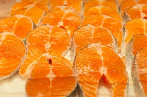 Atlantic Salmon Cutlets Stock Photos