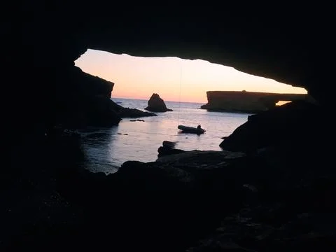 Atlantic sea cave Stock Photos